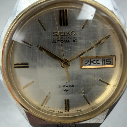 Seiko Automatic Watch Women 26mm Silver Dial Two Tone Daydate 2406-0030 Runs1