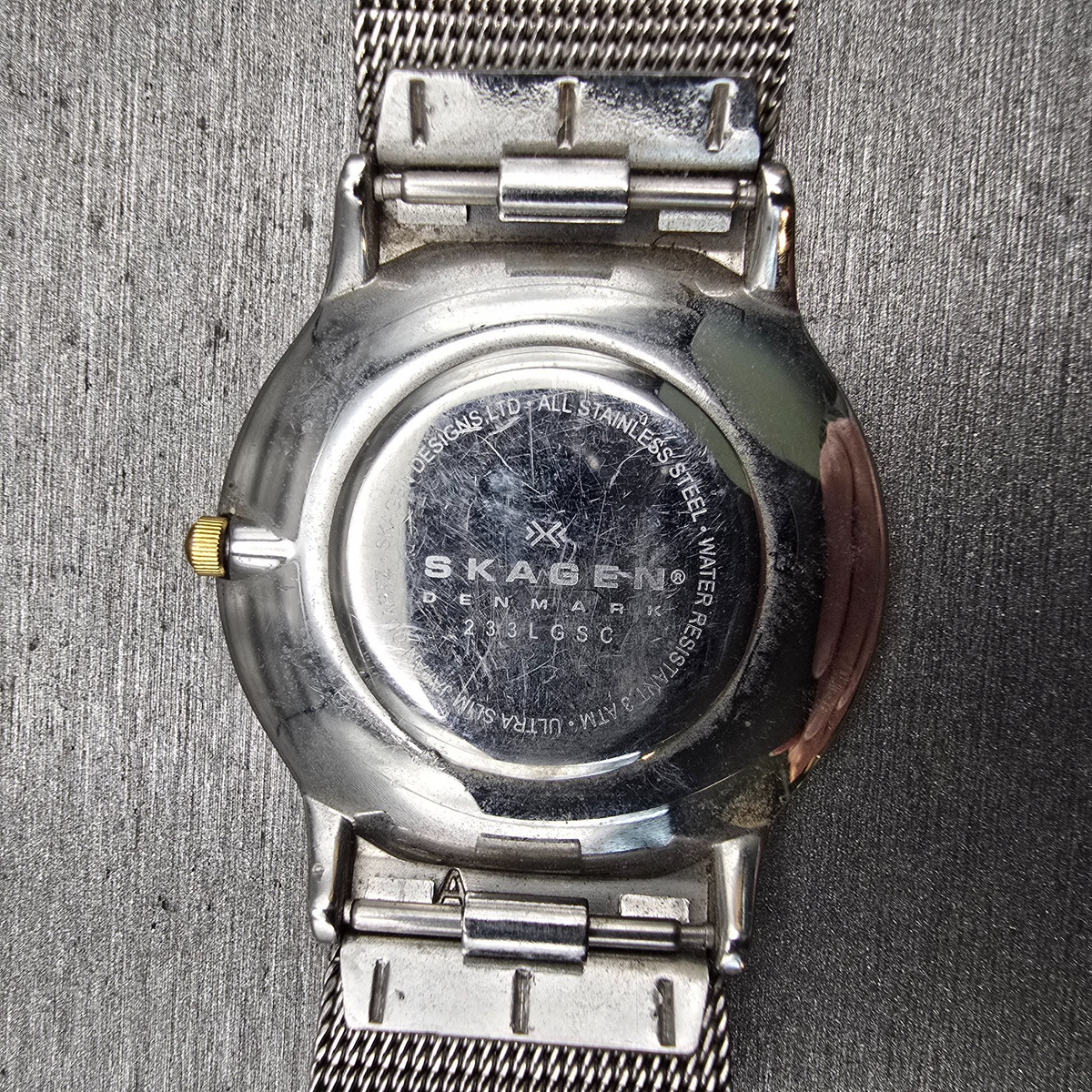 Skagen Watch Men 33mm Silver Dial Silver Tone Round Mesh Band 233LGSC New Batt10