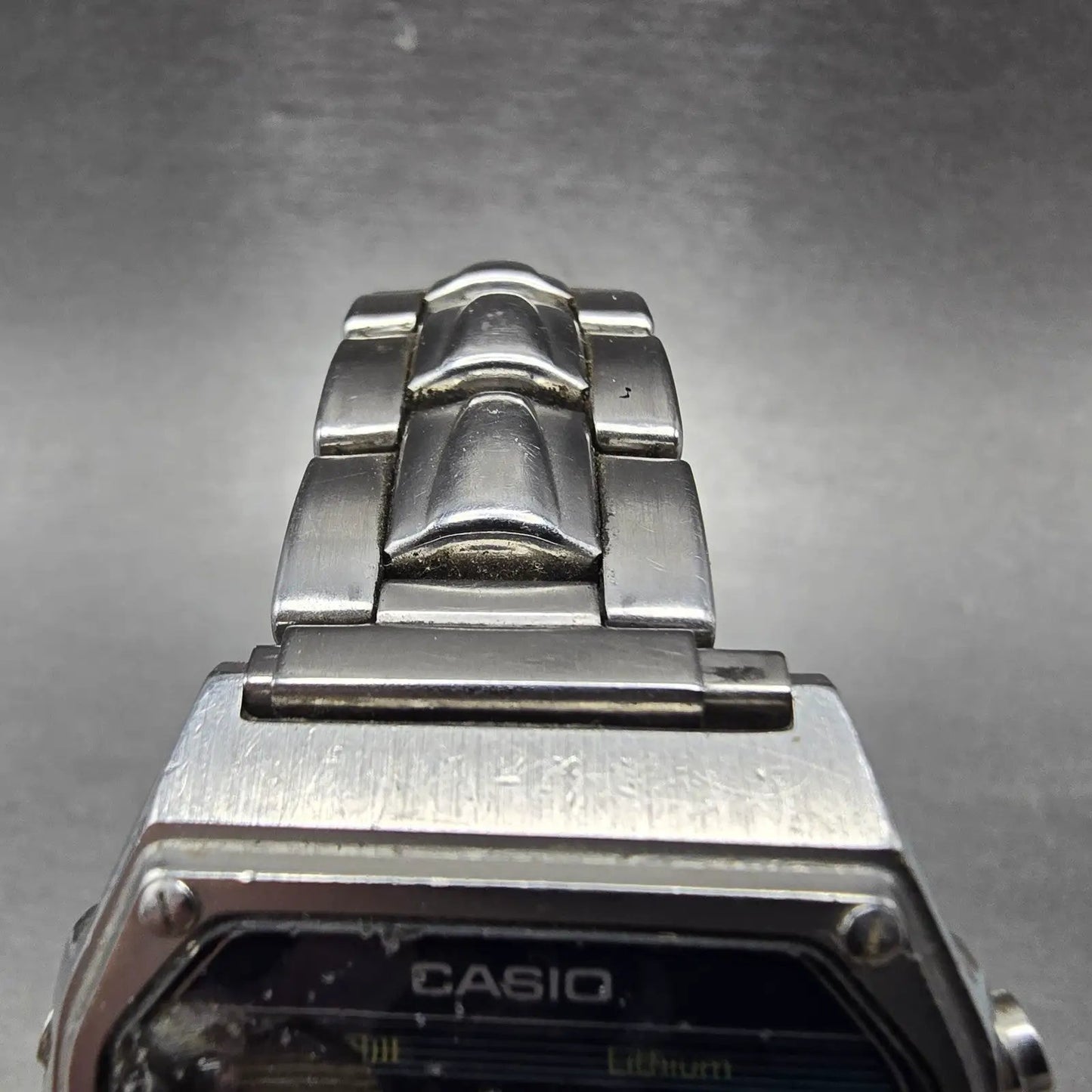 Casio Watch Men 36mm Silver Digital Alarm Chronograph W-350 New Battery VTG4