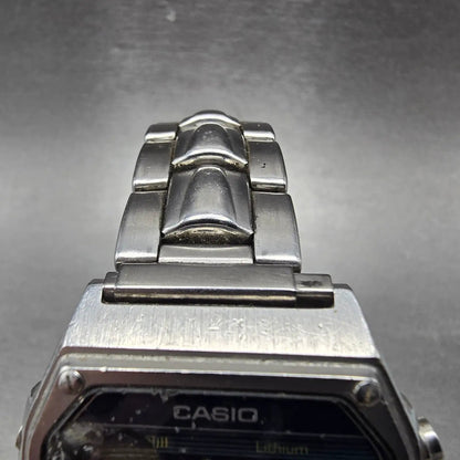 Casio Watch Men 36mm Silver Digital Alarm Chronograph W-350 New Battery VTG4