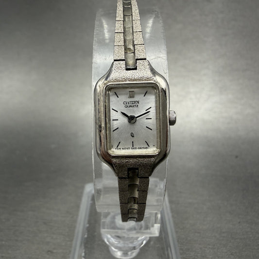 Citizen CQ Watch Women 13mm Silver Dial Silver Tone Rectangle New Battery TDW0