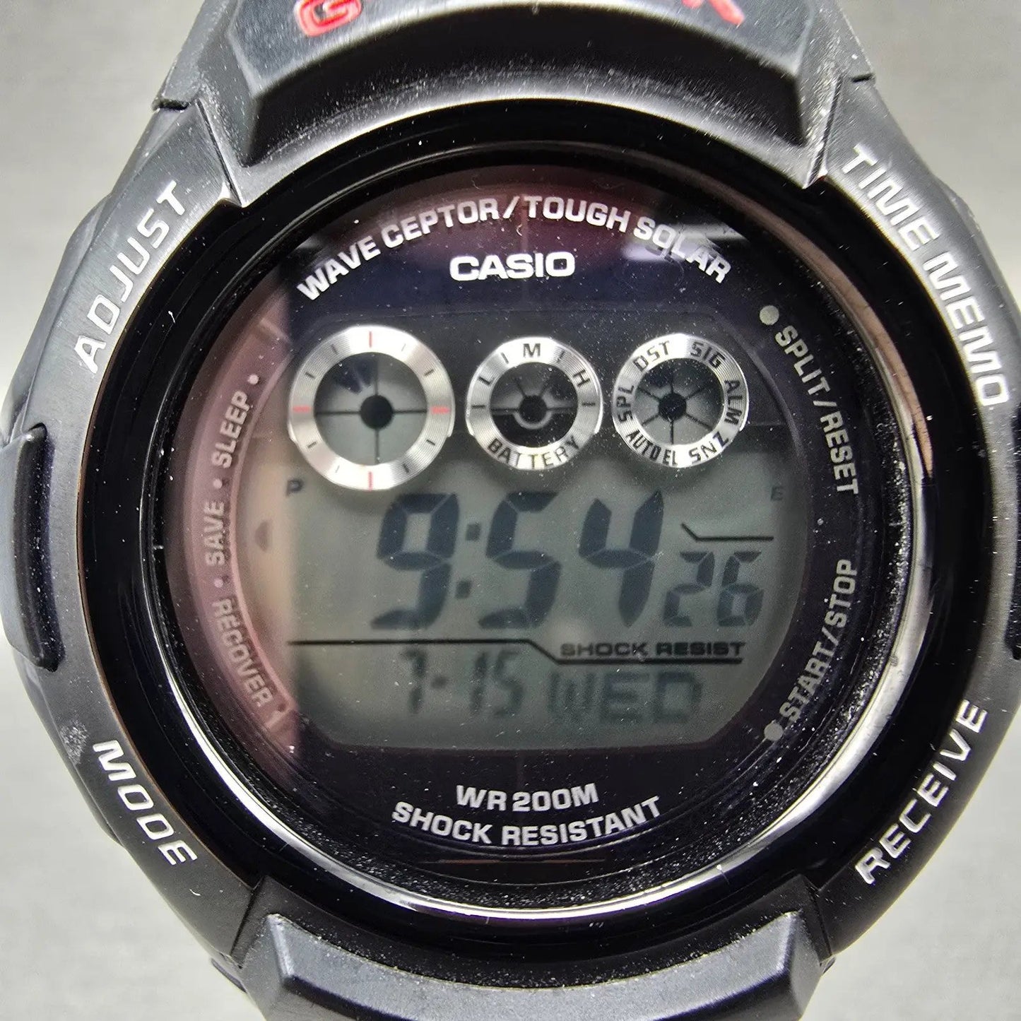 Casio G-Shock GW-530A Watch Men 46mm Black Alarm Chronograph Digital Works Solar1