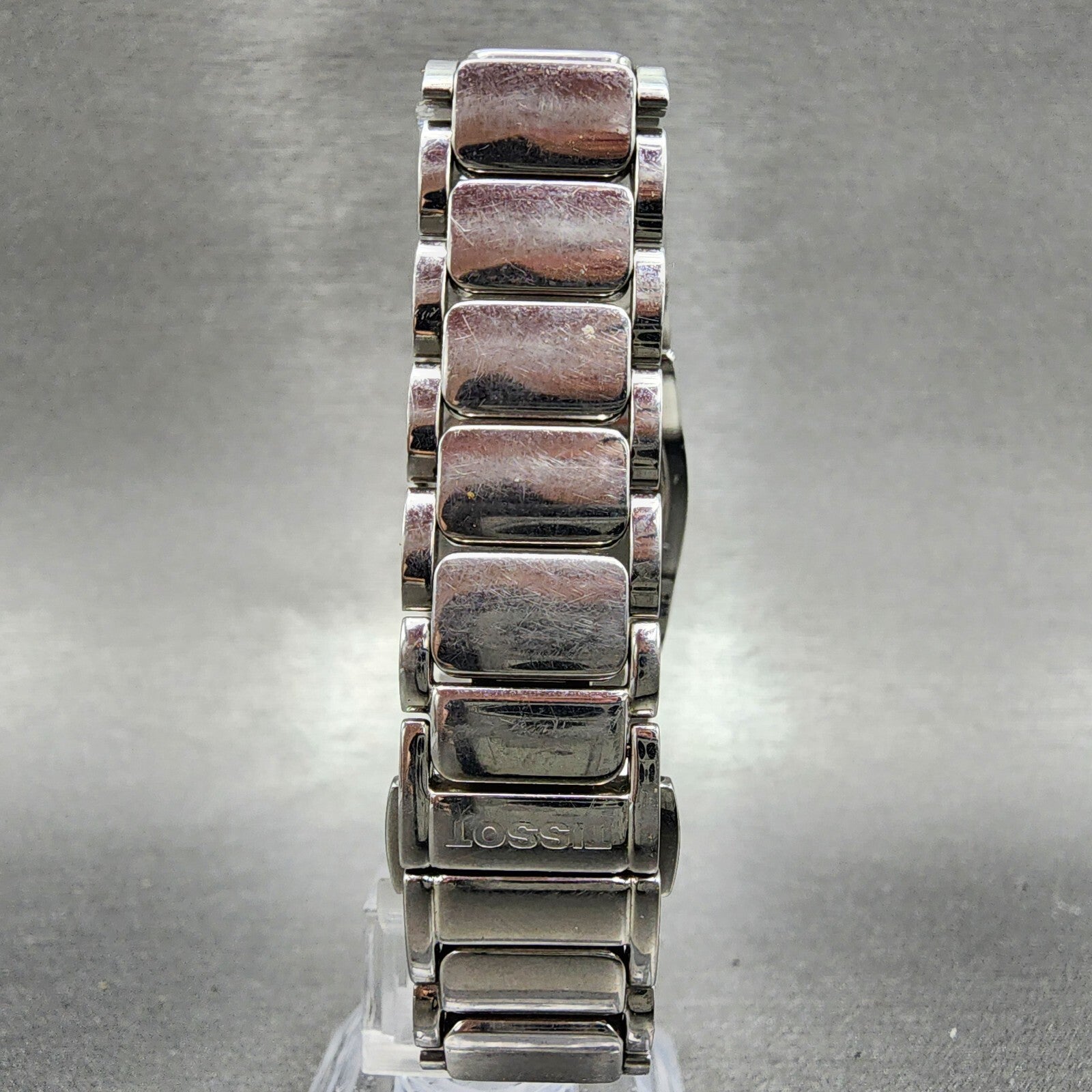 Tissot T moments Watch Women 28mm Black Dial Steel Date Rectangle New Battery7