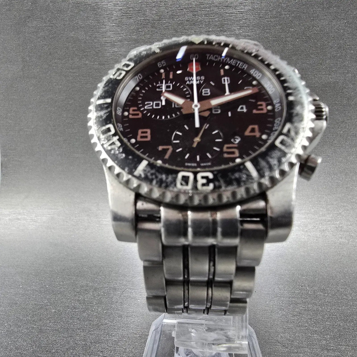Victorinox Swiss Army Maverick II Chronograph Watch Men 42mm Black Dial Steel5