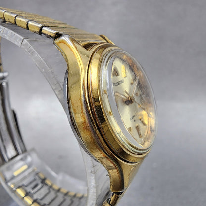 Seiko Watch Women 25mm Champagne Dial Gold Tone Manual Round 11040250 Runs3