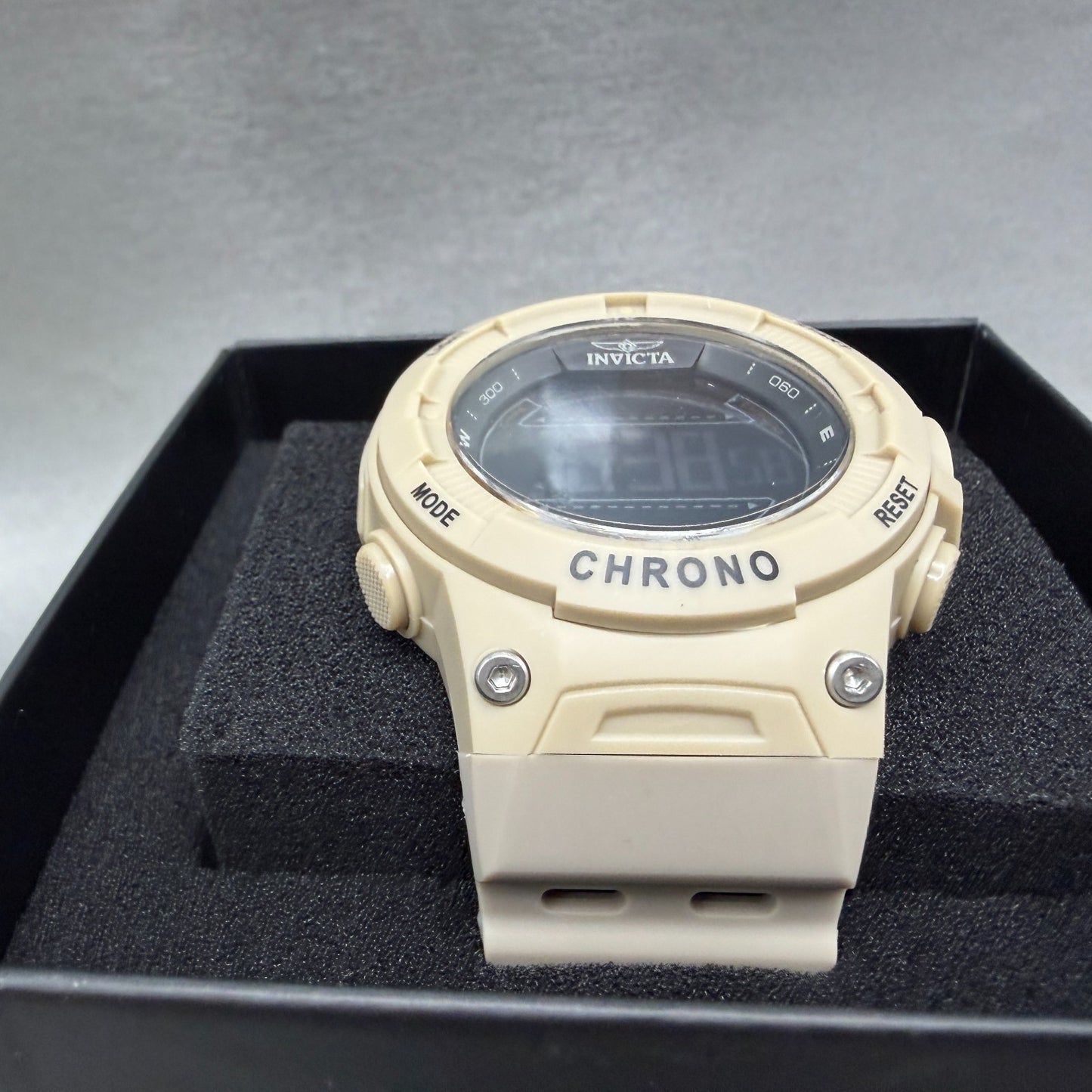 Invicta Racing Digital Watch Men 52mm Brown Alarm Chrono Round New 475262