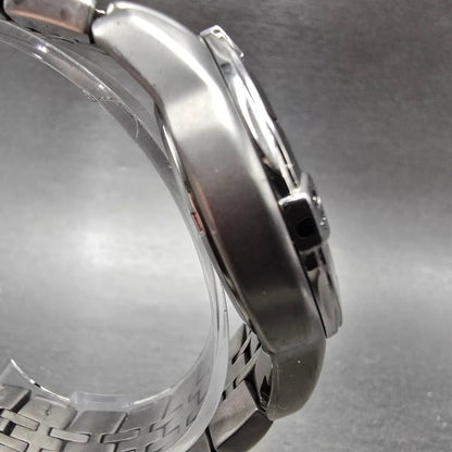 Citizen Eco-Drive Watch Men 42mm Black Dial Titanium Daydate E100-S011922 Runs3