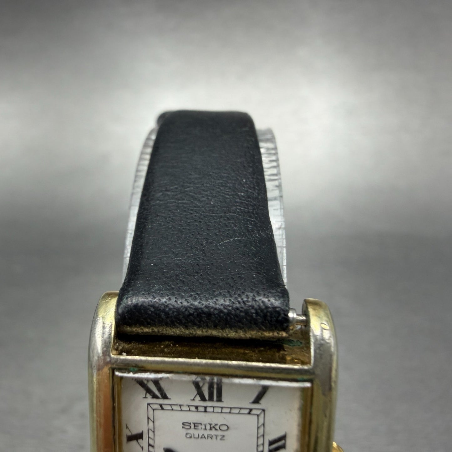 Seiko Tank Watch Women 19mm White Dial Gold Tone Rectangle 4700-3009 PARTS5
