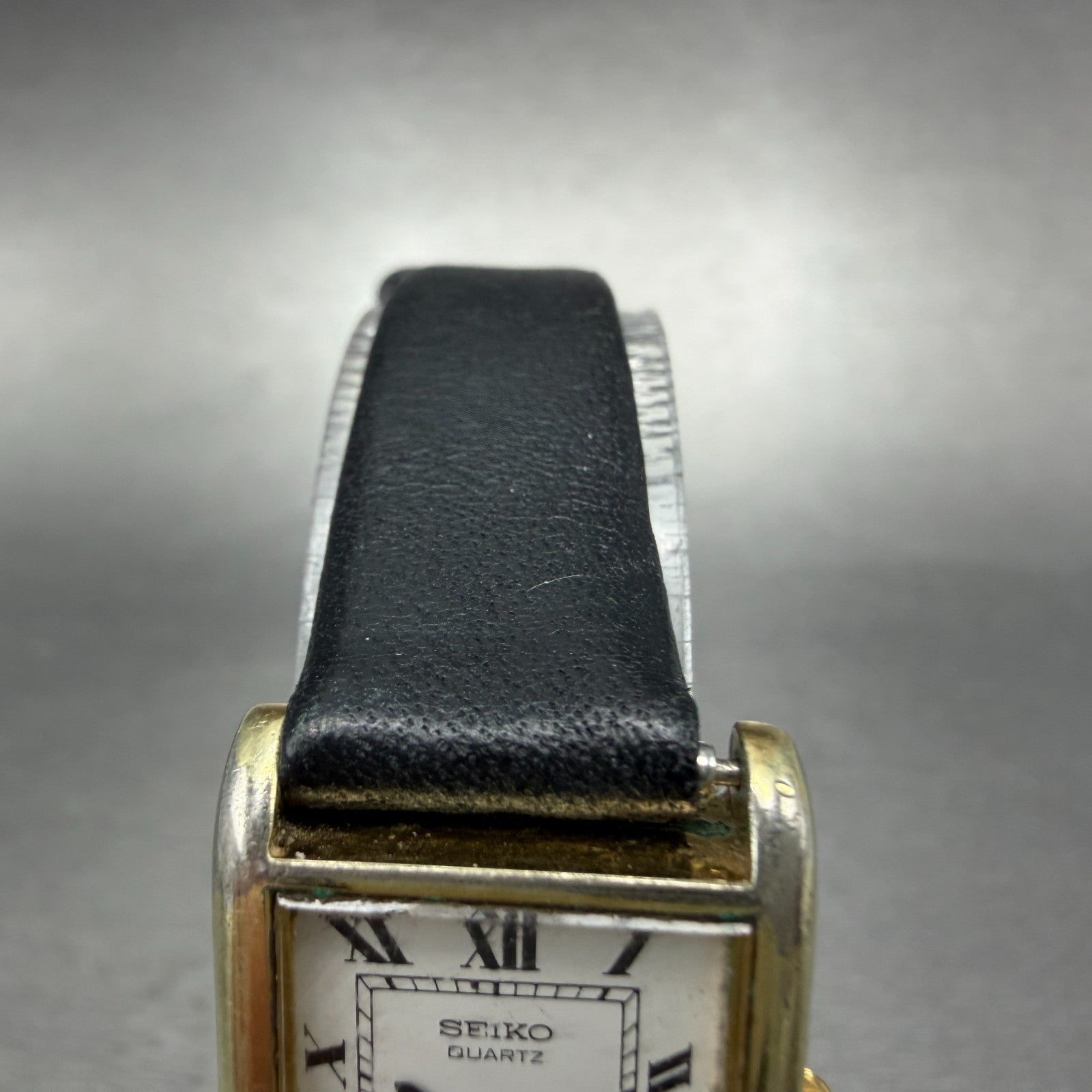 Seiko Tank Watch Women 19mm White Dial Gold Tone Rectangle 4700-3009 PARTS5
