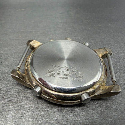 Orient Chronograph Watch Men 37mm Blue Dial Silver Tone Alarm TA0A-000 PARTS8