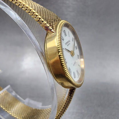 Raymond Weil Watch Women 22mm White Dial Gold Plated Round 9519 New Battery3