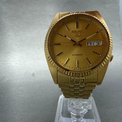 Seiko 5 Automatic President Watch Men 36mm Champagne Dial Two Tone Daydate Runs15