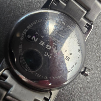 Skagen Watch Women 32mm MOP Dial Silver Tone Daydate Round 990SSX New Battery10