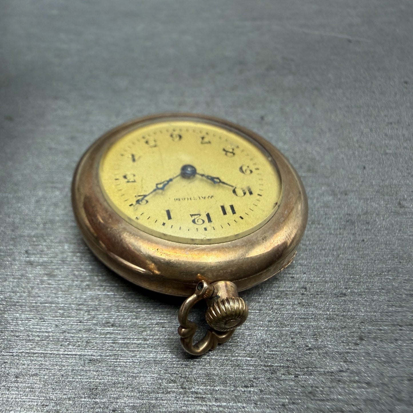 Waltham Pocket Watch 31mm Gold Dial Gold Filled Case Grade 361 PARTS5