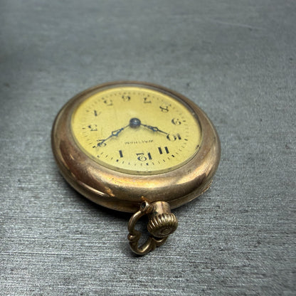Waltham Pocket Watch 31mm Gold Dial Gold Filled Case Grade 361 PARTS5