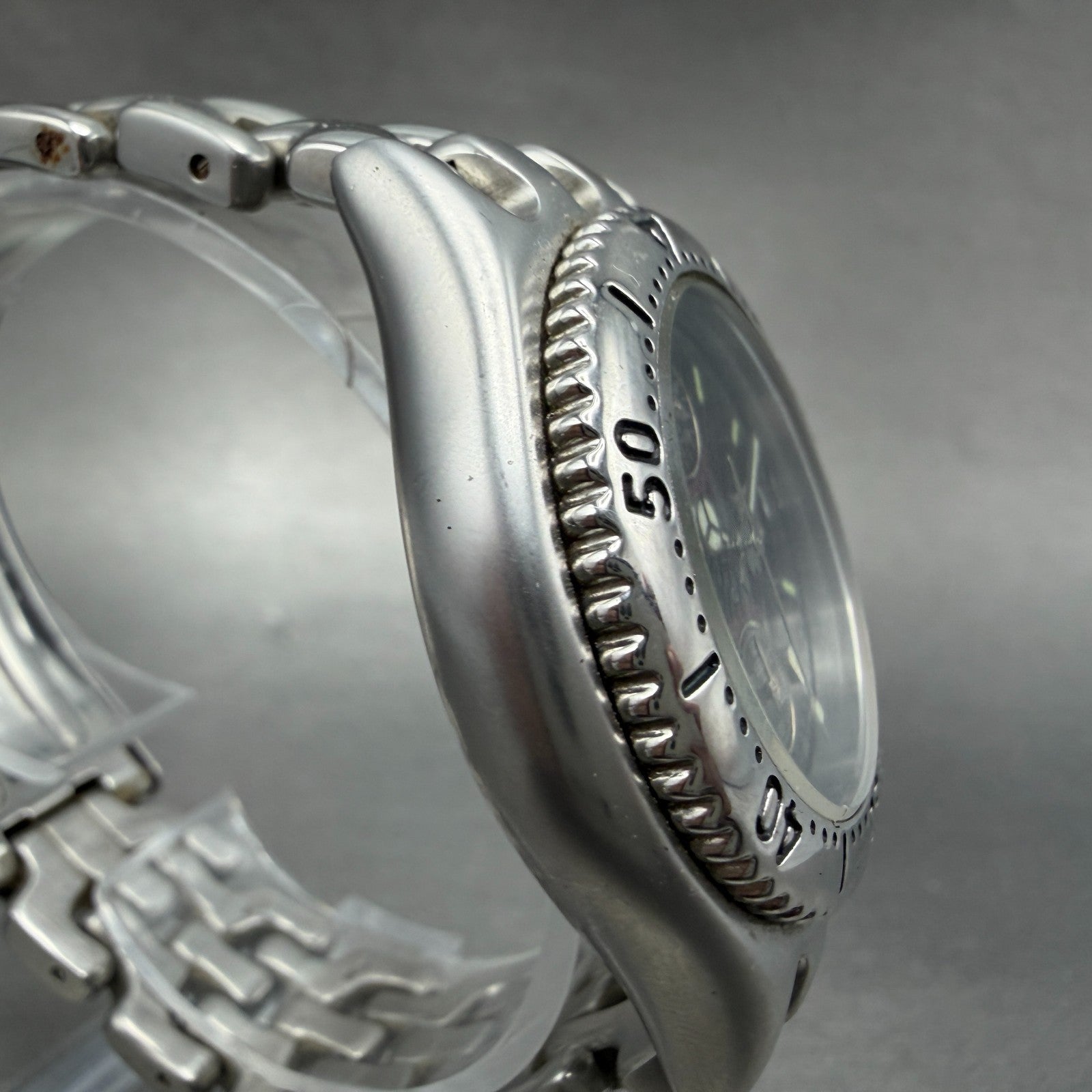 Elgin Chronograph Watch Men 39mm Black Dial Silver Tone Round FK-667 New Battery3