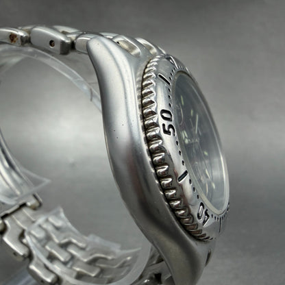 Elgin Chronograph Watch Men 39mm Black Dial Silver Tone Round FK-667 New Battery3