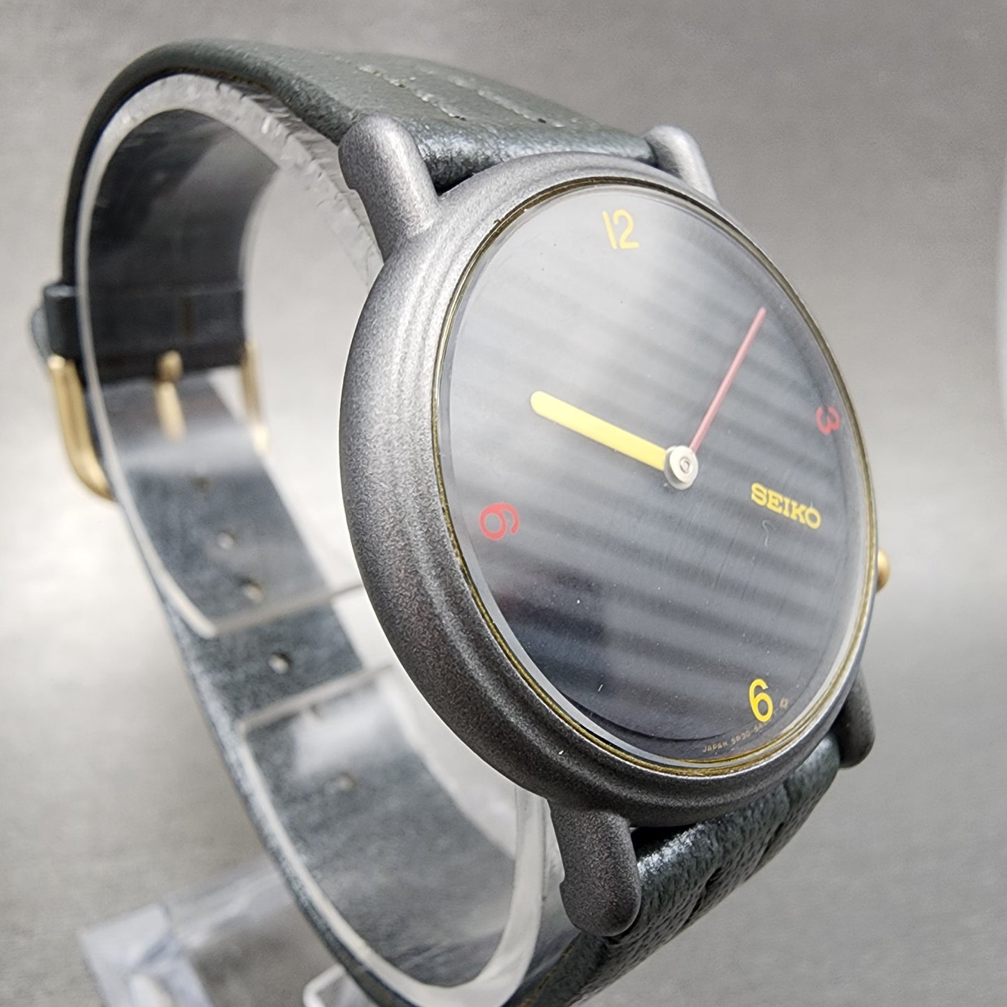 Seiko Watch Men 32mm Gray Dial Gray Tone 5p306a6h New Battery NOS3