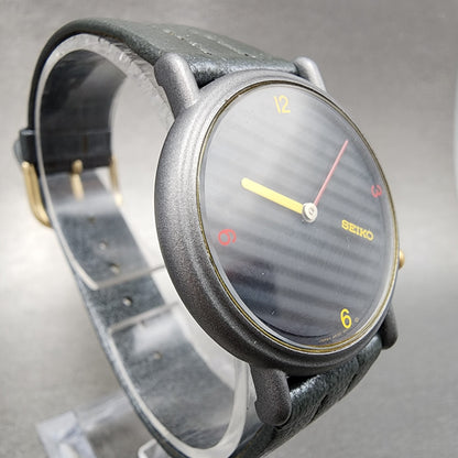 Seiko Watch Men 32mm Gray Dial Gray Tone 5p306a6h New Battery NOS3