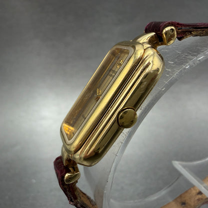 Raymond Weil Watch Women 18mm Gold Dial Gold Plated Rectangle 320 New Battery2