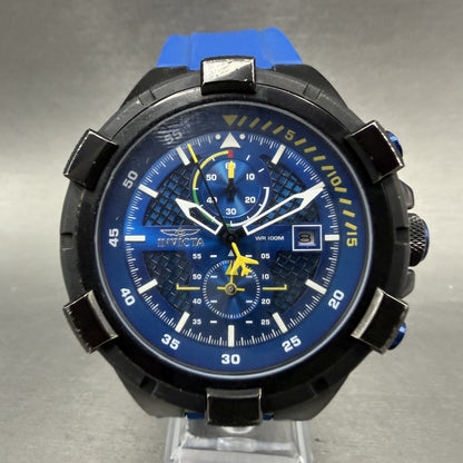 Invicta Aviator Chronograph Watch Men 49mm Blue Dial Black Date 28092 New Batt0
