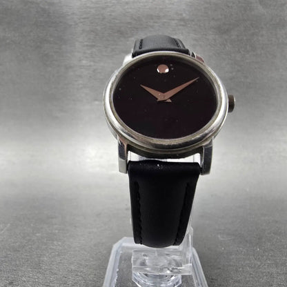 Movado Museum Watch Women 27mm Black Dial Silver Tone MO.01.3.14.600L NewBattery5