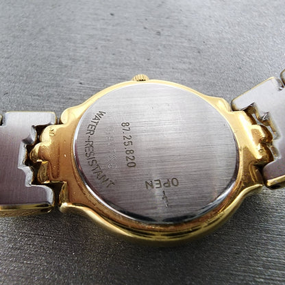 Movado Watch Women 24mm Black Dial Gold Tone 87.25.820 Round New Battery9