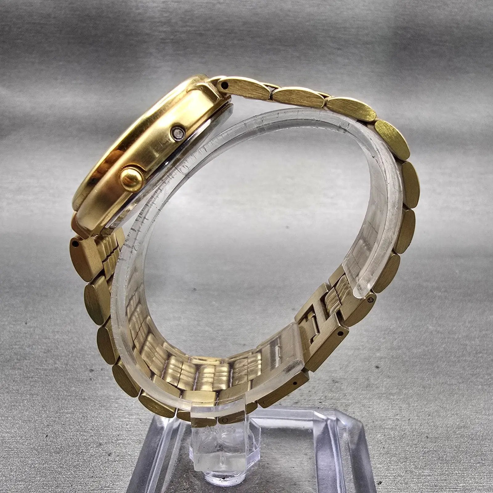 Citizen Elegance Triple Calendar Watch Men 35mm Champagne Dial Gold Tone New Bat6