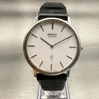 Seiko Watch Men 33mm White Dial Silver Tone Round 7820-9000 New Battery VTG0