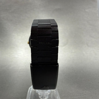 Seiko Pulsar Watch Men 36mm Black Dial Black Tone Daydate Y113-7039 New Battery7