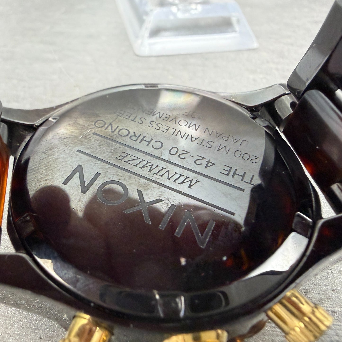 Nixon 42-20 Chrono Watch Women 42mm Black Dial Black Tortoise Date PARTS!!!!!!!!10