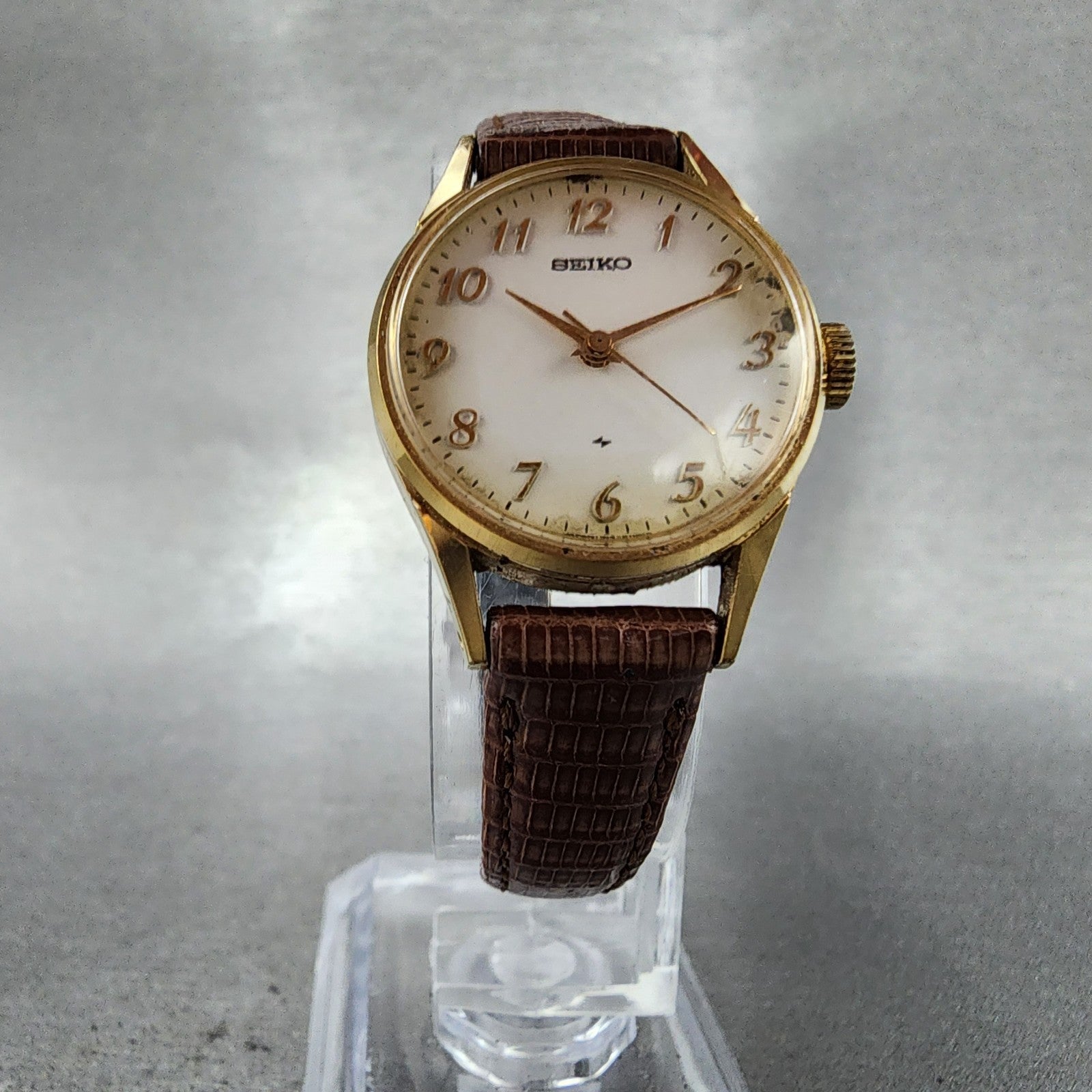 Seiko Watch Women 23mm White Dial Gold Plated Manual Wind 11040031 Runs7