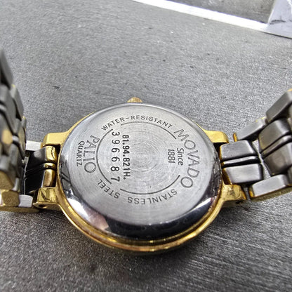Movado Palio Watch Women 24mm White Dial Gold Tone Date 81.94.821H New Battery11