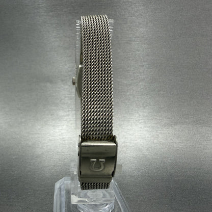 Omega Tank Watch Women 15mm Silver Dial 10K Gold Filled  Manual Wind Cal 4857