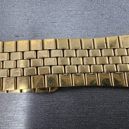 Bulova Accutron Watch Band 19mm Gold Tone Stainless Steel MISSING ONE END LINK6