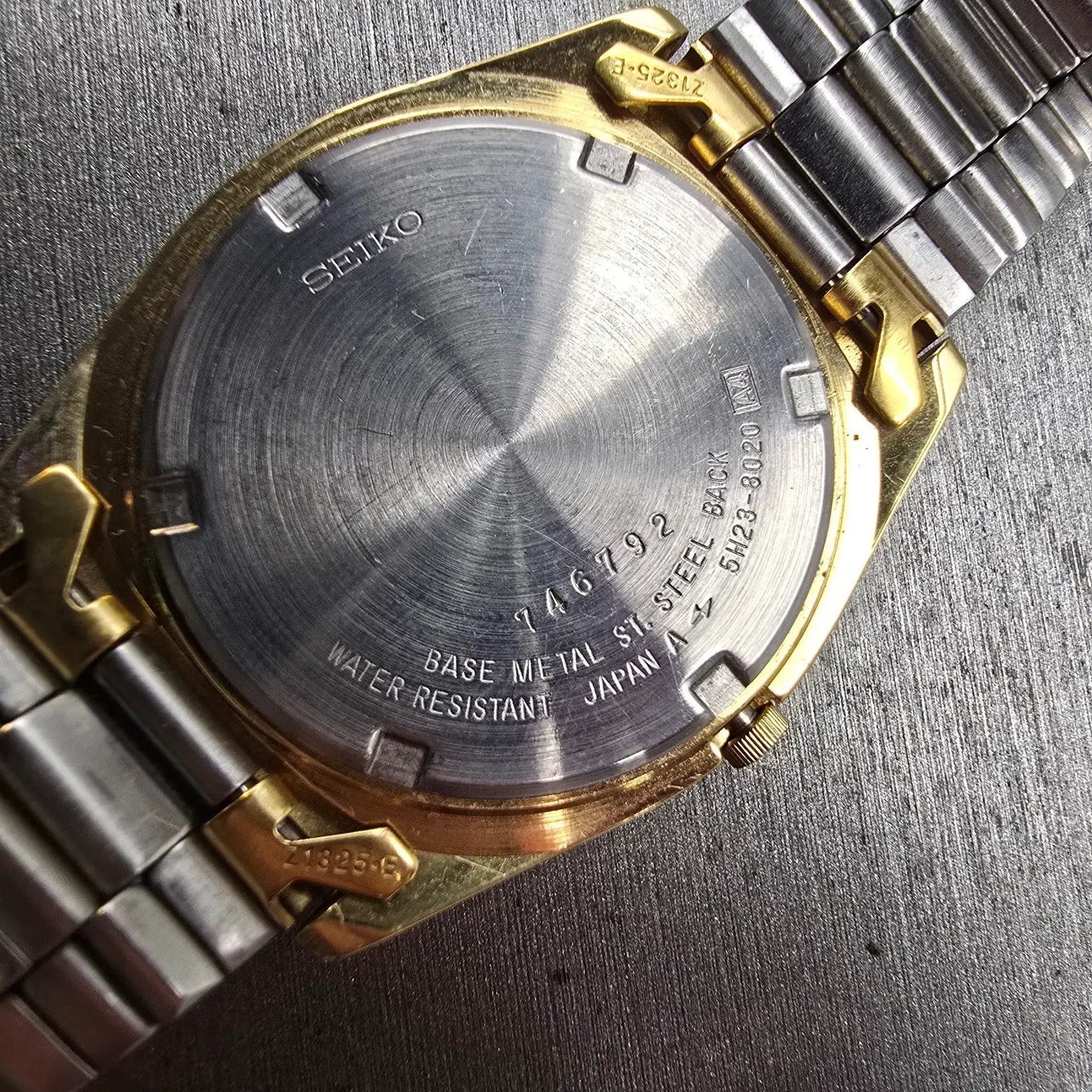 Seiko President Watch Men 36mm Gold Dial Gold Tone Daydate 5H23-8020 New Battery11