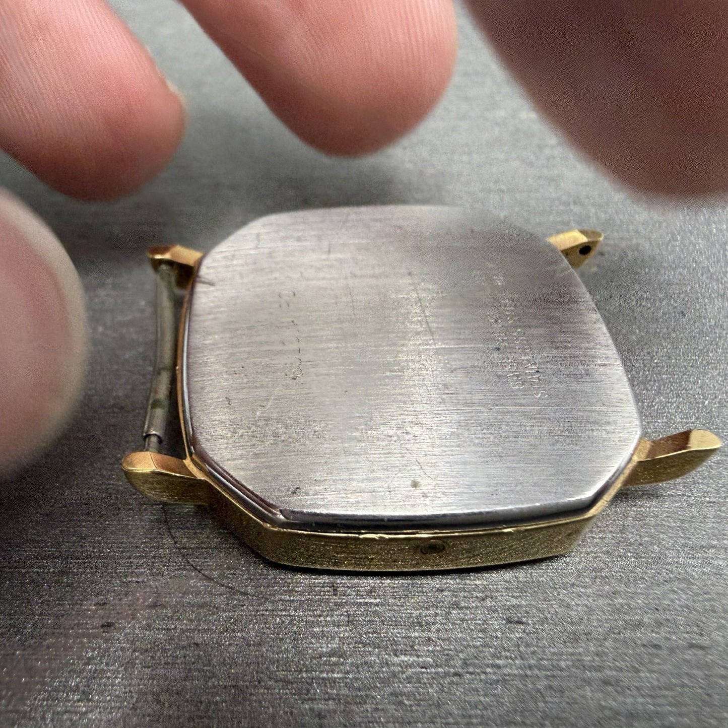 Bulova Watch Men 31mm Champagne Dial Gold Tone Octagon P0 Swiss PARTS10