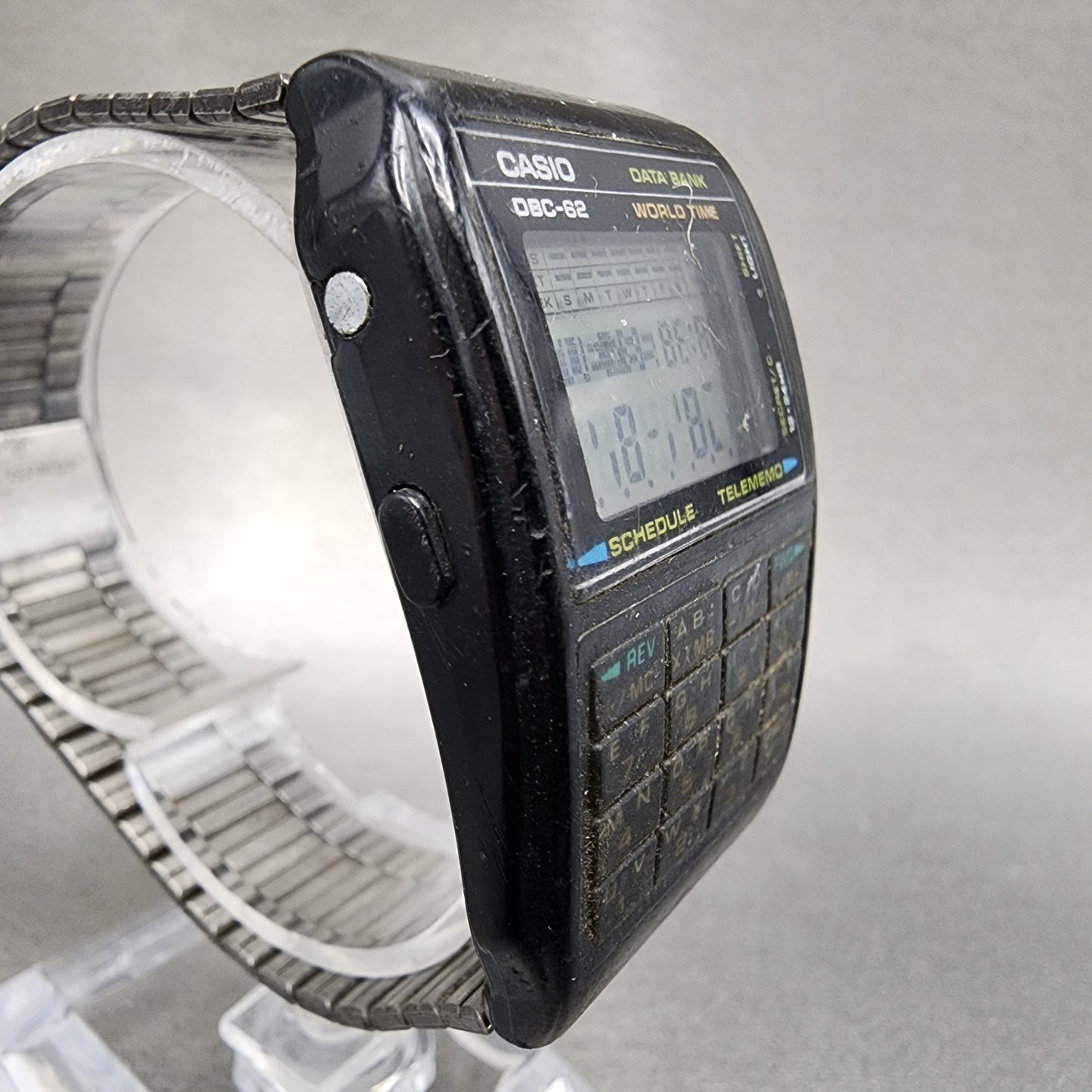 Casio Calculator Watch Men 33mm Digital Black Tone Alarm Chrono DBC62  New Batt3