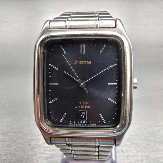 Citizen Junction Watch Men 29mm Gray Dial Silver Tone Date 5510-K05651 New Batt0