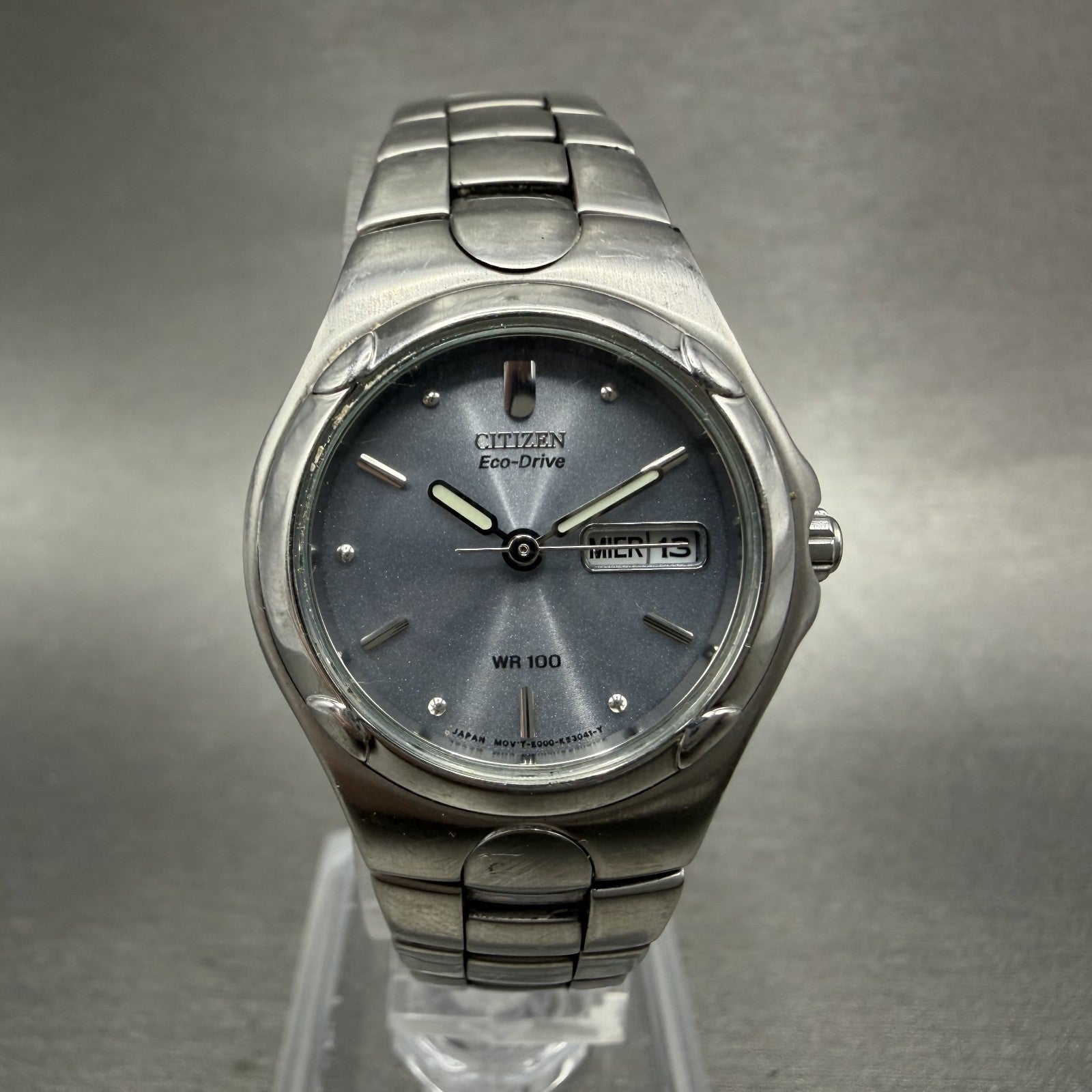 Citizen Eco-Drive Watch Women 25mm Gray Dial Silver Tone Daydate Round Runs0