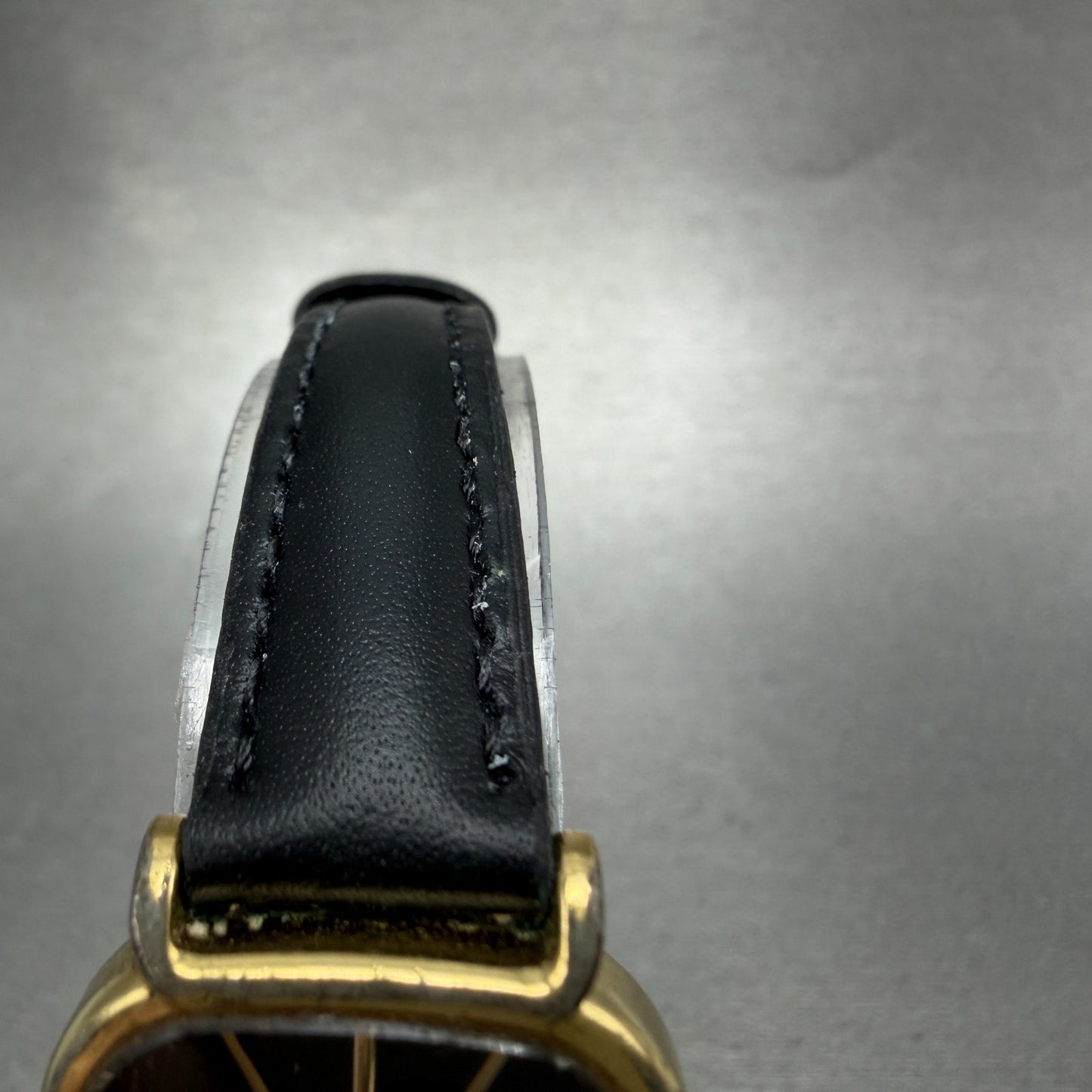 Citizen CQ Watch Women 22mm Black Dial Gold Tone Rectangle 1100-109104 New Batt4