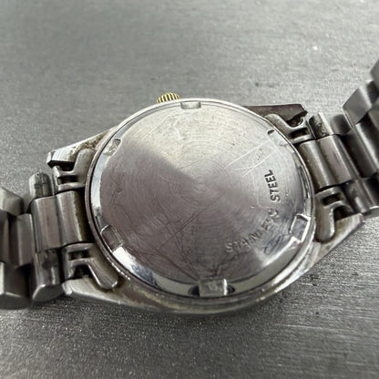 Wittnauer Watch Women 24mm Black Dial Two Tone Date Round 9565 New Battery VTG9
