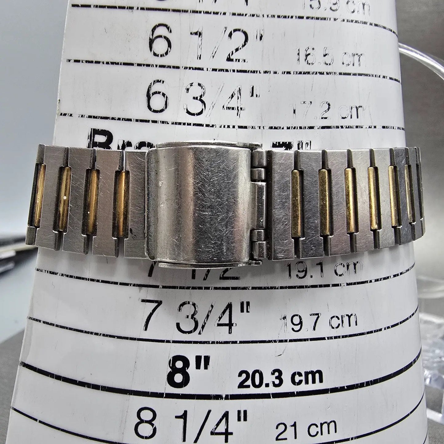 Seiko Watch Men 30mm Silver Dial Two Tone Rectangle 6431-5010 PARTS Vintage11
