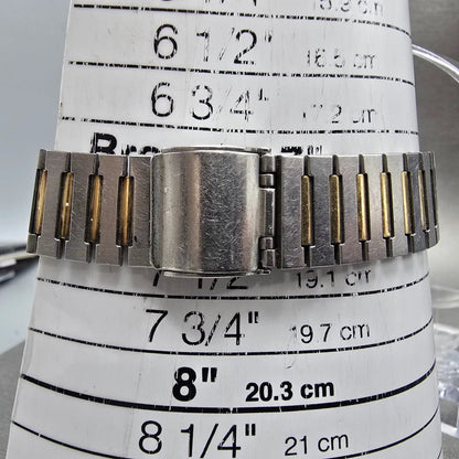 Seiko Watch Men 30mm Silver Dial Two Tone Rectangle 6431-5010 PARTS Vintage11