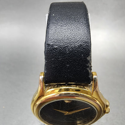 Movado Museum Watch Women 28mm Black Dial Gold Tone Round 87 E4 0823 New Battery4