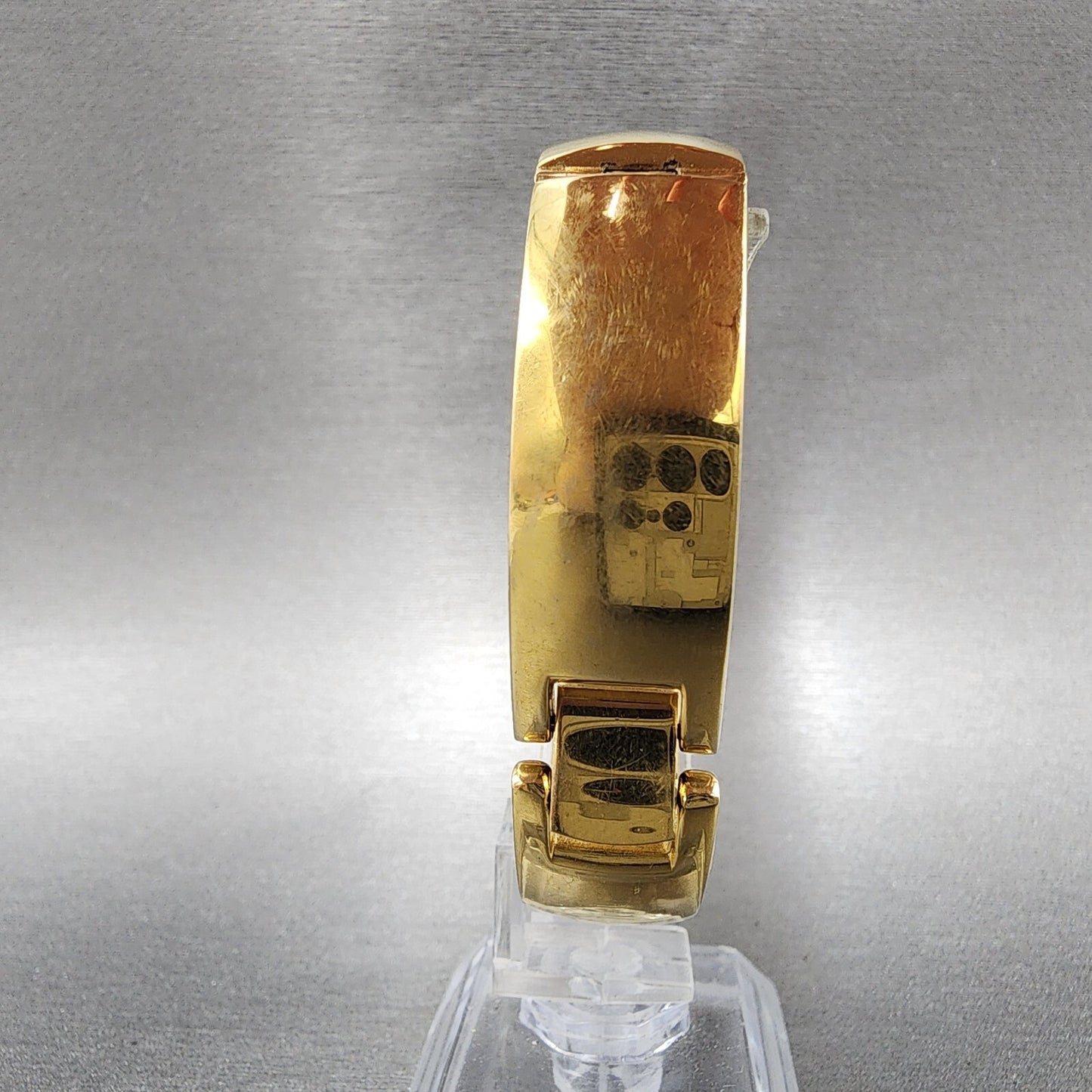 Seiko Lassale Tank Watch Women 15mm Blue Dial Gold Tone Rectangle New Battery7