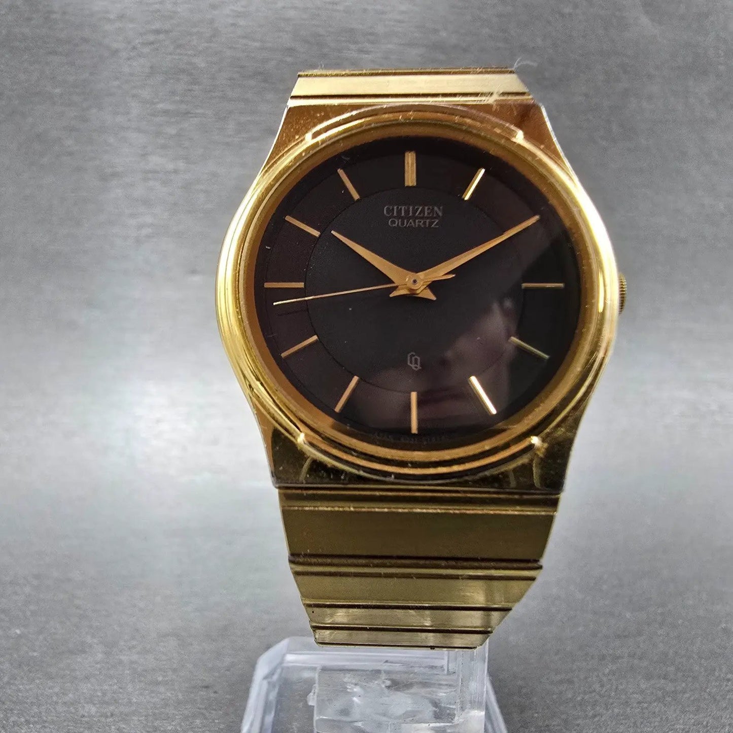 Citizen CQ Watch Unisex 30mm Black Dial Gold Tone Round 6031-G04118 New Battery5