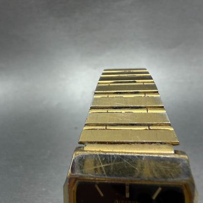 Citizen CQ Tank Watch Men 26mm Black Dial Gold Tone Rectangle 4031-T11639 PARTS5