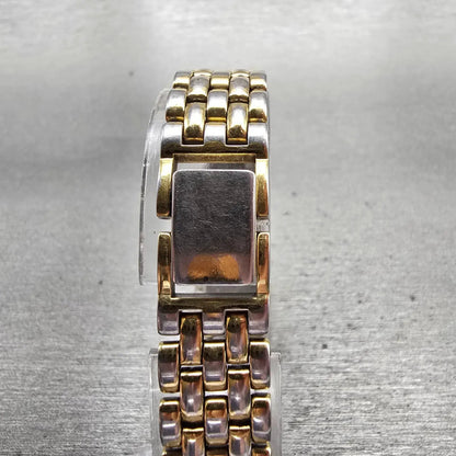 Seiko Tank Watch Women 13mm Gold Dial Gold Tone Rectangle 1E20-5839 New Battery7