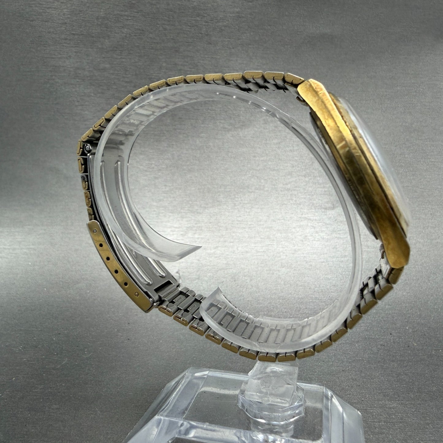 Seiko Pulsar Watch Men 36mm Silver Dial Gold Tone Daydate Y148-8029 New Battery8